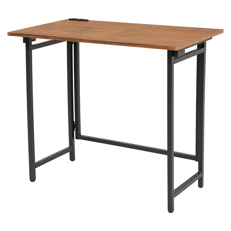 萩原 折りたたみデスクチェアセット ブラウン LDC-4778BR 1セット(ご注文単位1セット)【直送品】