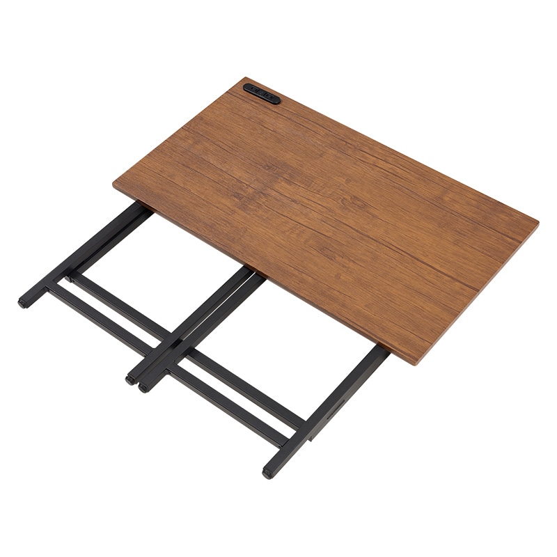 萩原 折りたたみデスクチェアセット ブラウン LDC-4778BR 1セット(ご注文単位1セット)【直送品】