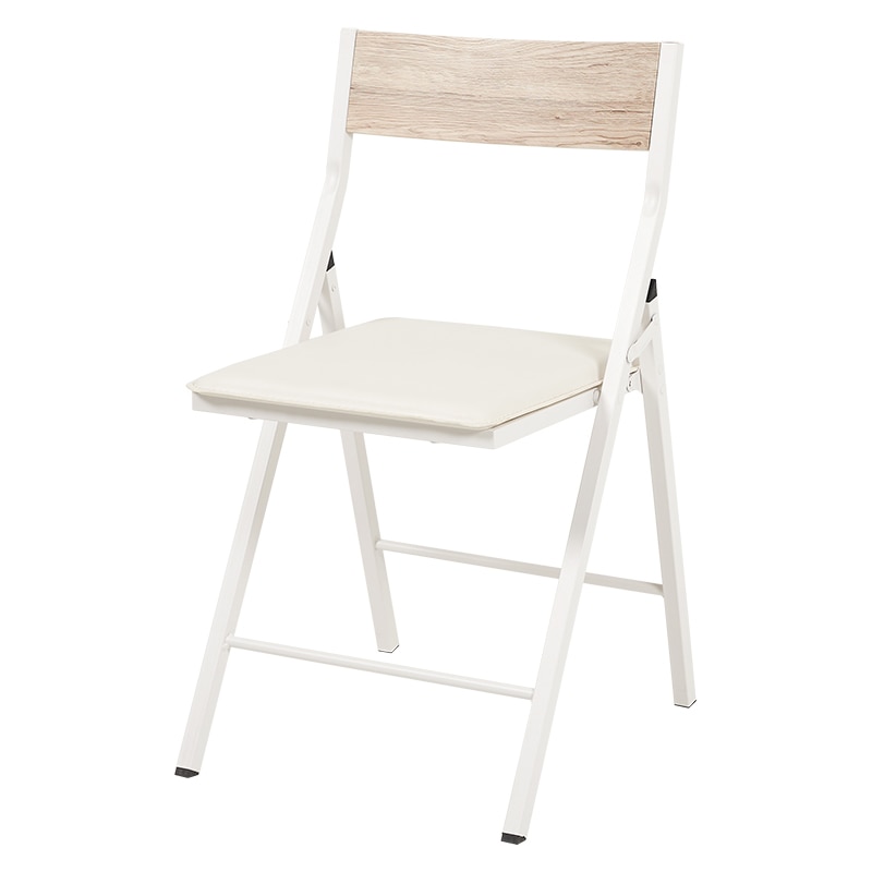 萩原 折りたたみデスクチェアセット ホワイト LDC-4778WH 1セット(ご注文単位1セット)【直送品】