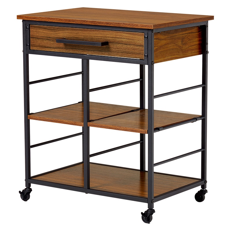 萩原 キッチンワゴン ブラウン LW-4530BR 1台(ご注文単位1台)【直送品】