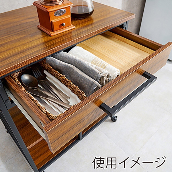 萩原 キッチンワゴン ブラウン LW-4530BR 1台(ご注文単位1台)【直送品】