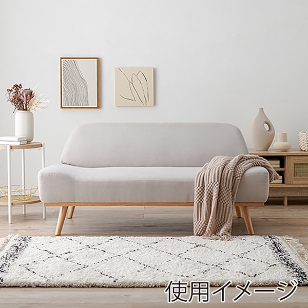 萩原 ソファ　2人掛け ホワイトベージュ レスト2P-WBE 1台（ご注文単位1台）【直送品】