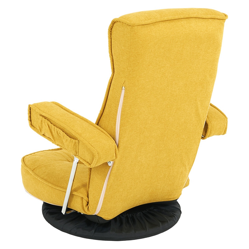 萩原 回転座椅子 14段階リクライニング ディープイエロー LZ-4081DYE 1台(ご注文単位1台)【直送品】