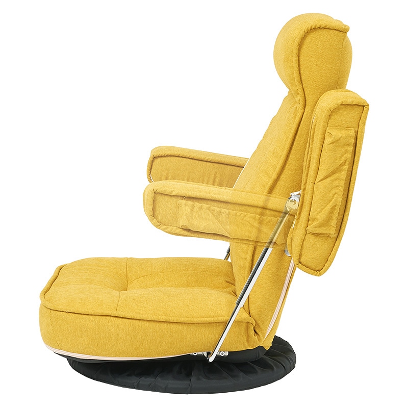 萩原 回転座椅子 14段階リクライニング ディープイエロー LZ-4081DYE 1台(ご注文単位1台)【直送品】