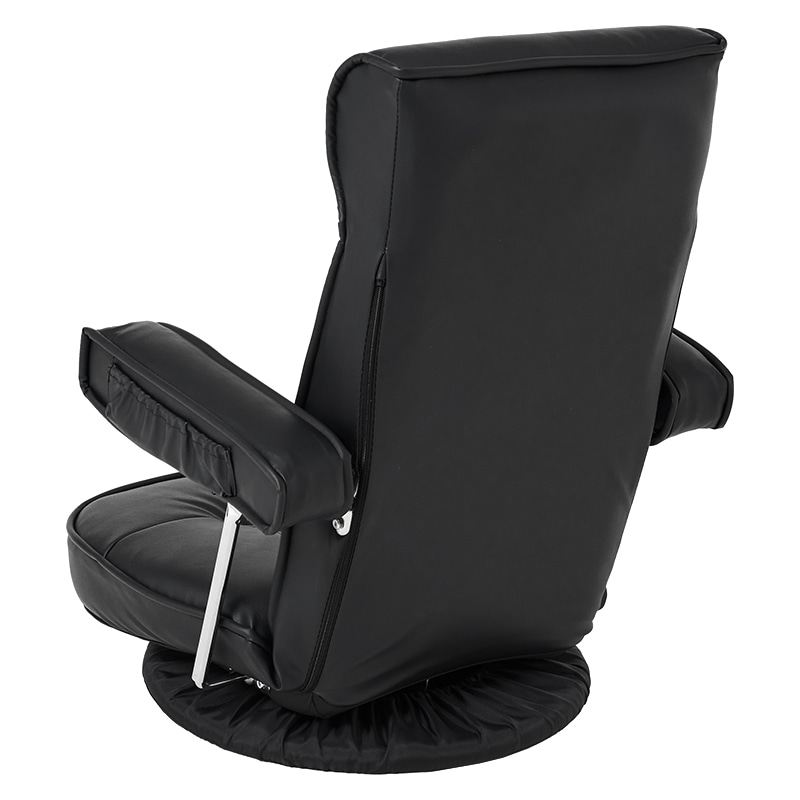 萩原 回転座椅子 14段階リクライニング ブラック LZ-4081PBK 1台(ご注文単位1台)【直送品】