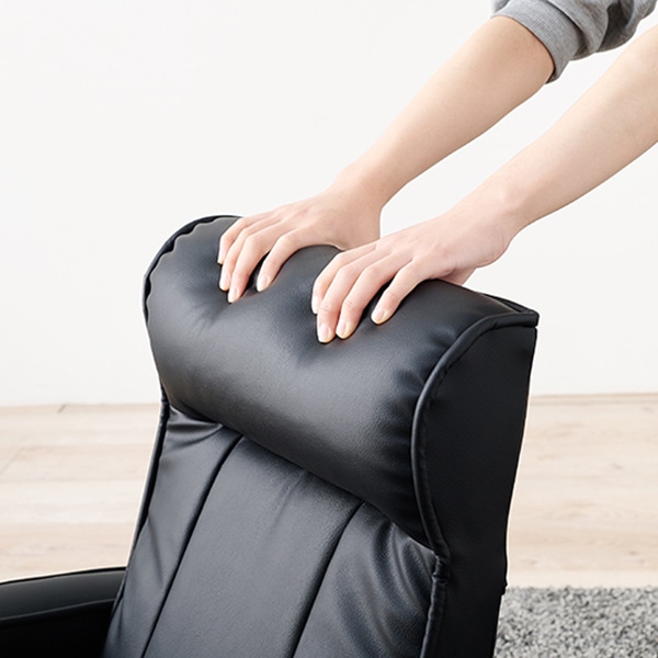 萩原 回転座椅子 14段階リクライニング ブラック LZ-4081PBK 1台(ご注文単位1台)【直送品】