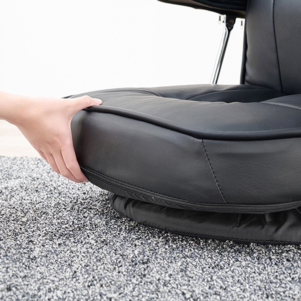 萩原 回転座椅子 14段階リクライニング ブラック LZ-4081PBK 1台(ご注文単位1台)【直送品】