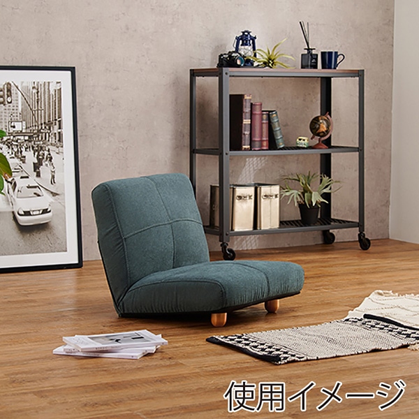 萩原 座椅子 42段階リクライニング ネイビー LZ-4986NV 1台(ご注文単位1台)【直送品】