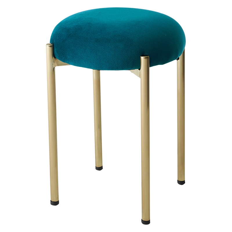 萩原 ベロア調スツール 幅34cm ダークブルー LS-4761DBL 1台(ご注文単位1台)【直送品】