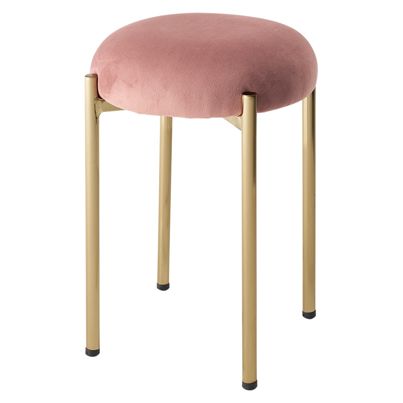 萩原 ベロア調スツール 幅34cm ディープピンク LS-4761DPI 1台(ご注文単位1台)【直送品】