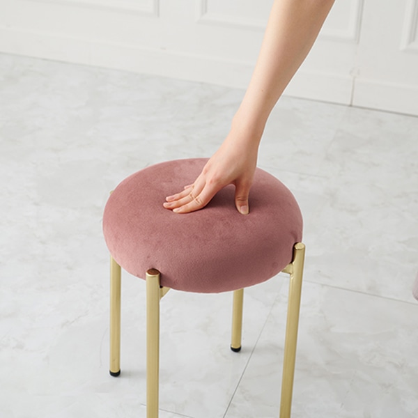 萩原 ベロア調スツール 幅34cm ディープピンク LS-4761DPI 1台(ご注文単位1台)【直送品】