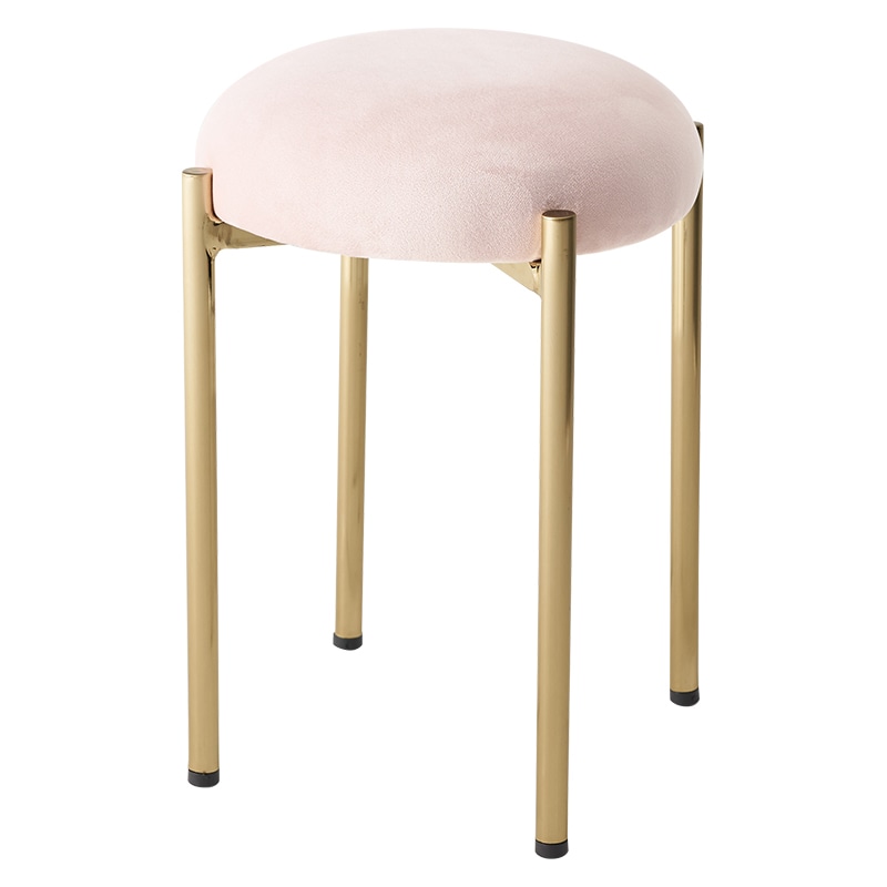 萩原 ベロア調スツール 幅34cm ピンク LS-4761PI 1台(ご注文単位1台)【直送品】