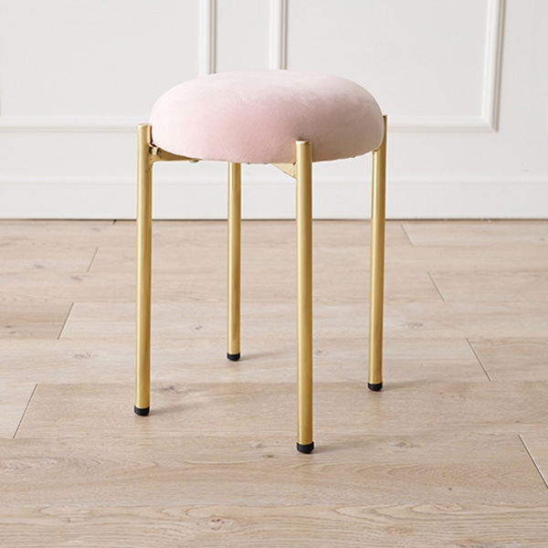 萩原 ベロア調スツール 幅34cm ピンク LS-4761PI 1台(ご注文単位1台)【直送品】