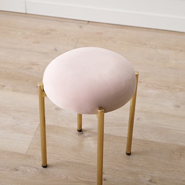 萩原 ベロア調スツール 幅34cm ピンク LS-4761PI 1台(ご注文単位1台)【直送品】