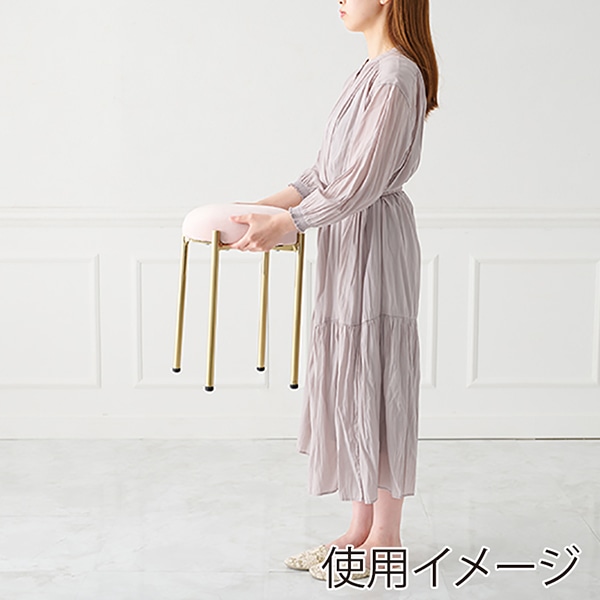 萩原 ベロア調スツール 幅34cm ピンク LS-4761PI 1台(ご注文単位1台)【直送品】