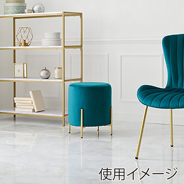 萩原 ベロア調スツール 幅39.5cm ダークブルー LS-4762DBL 1台(ご注文単位1台)【直送品】