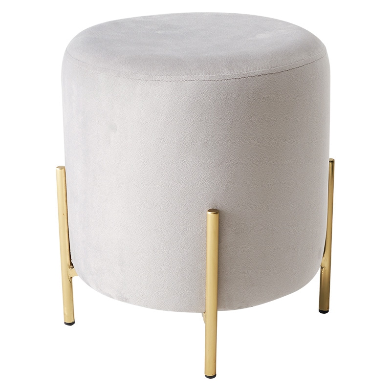 萩原 ベロア調スツール 幅39.5cm ライトグレー LS-4762LGY 1台(ご注文単位1台)【直送品】