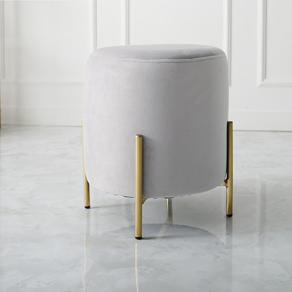 萩原 ベロア調スツール 幅39.5cm ライトグレー LS-4762LGY 1台(ご注文単位1台)【直送品】