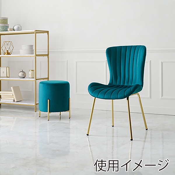 萩原 ベロア調チェア 幅50cm ダークブルー LC-4763DBL 1台(ご注文単位1台)【直送品】