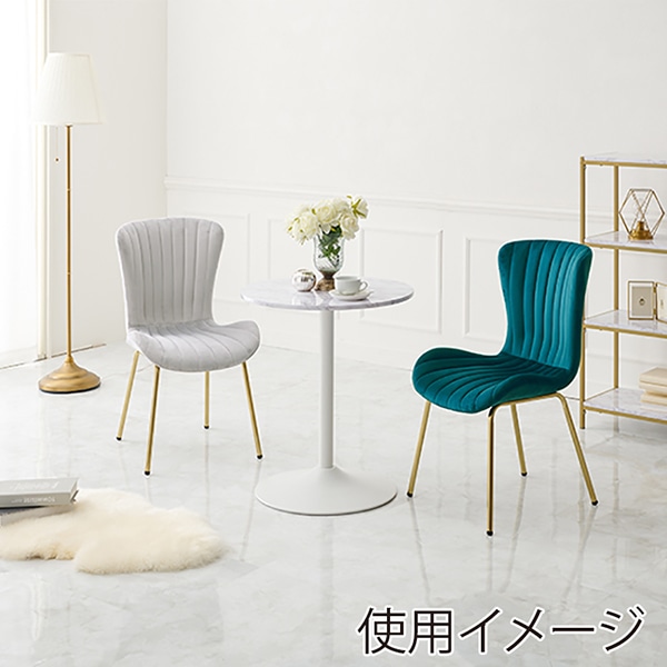 萩原 ベロア調チェア 幅50cm ダークブルー LC-4763DBL 1台(ご注文単位1台)【直送品】