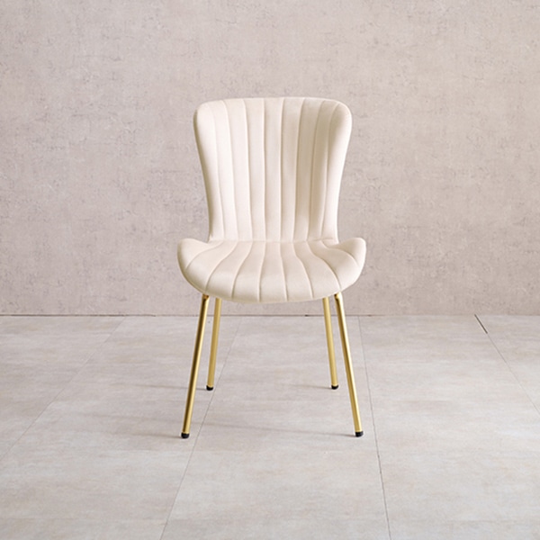 萩原 ベロア調チェア 幅50cm アイボリー LC-4763IV 1台(ご注文単位1台)【直送品】