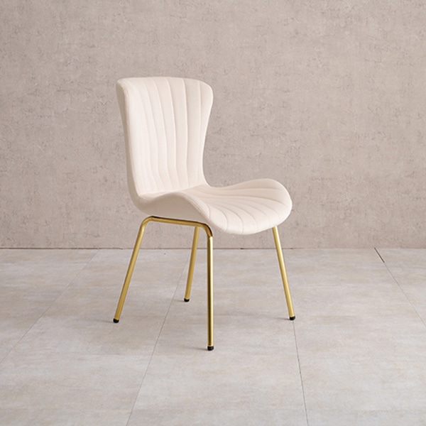 萩原 ベロア調チェア 幅50cm アイボリー LC-4763IV 1台(ご注文単位1台)【直送品】