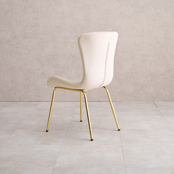 萩原 ベロア調チェア 幅50cm アイボリー LC-4763IV 1台(ご注文単位1台)【直送品】