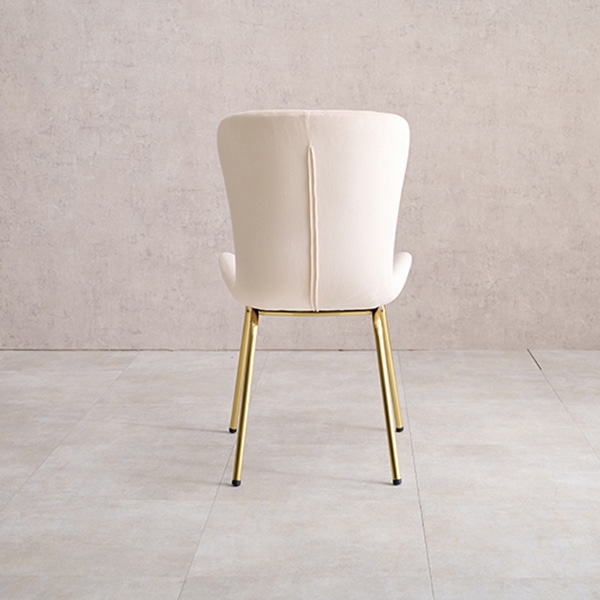 萩原 ベロア調チェア 幅50cm アイボリー LC-4763IV 1台(ご注文単位1台)【直送品】