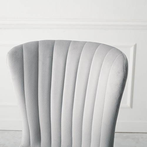 萩原 ベロア調チェア 幅50cm ライトグレー LC-4763LGY 1台(ご注文単位1台)【直送品】