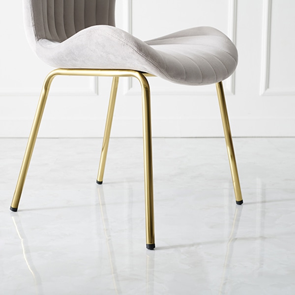 萩原 ベロア調チェア 幅50cm ライトグレー LC-4763LGY 1台(ご注文単位1台)【直送品】