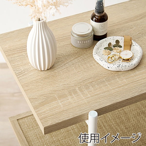 萩原 ラタン調オープンラック ナチュラル×ホワイト KR-3123NW 1台(ご注文単位1台)【直送品】