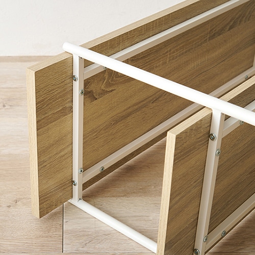 萩原 ラタン調オープンラック ナチュラル×ホワイト KR-3123NW 1台(ご注文単位1台)【直送品】