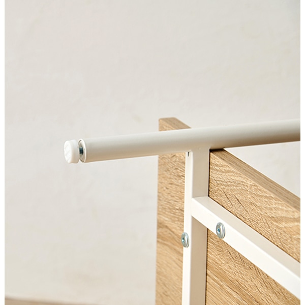 萩原 ラタン調ナイトテーブル ナチュラル×ホワイト KST-3174NW 1台（ご注文単位1台）【直送品】