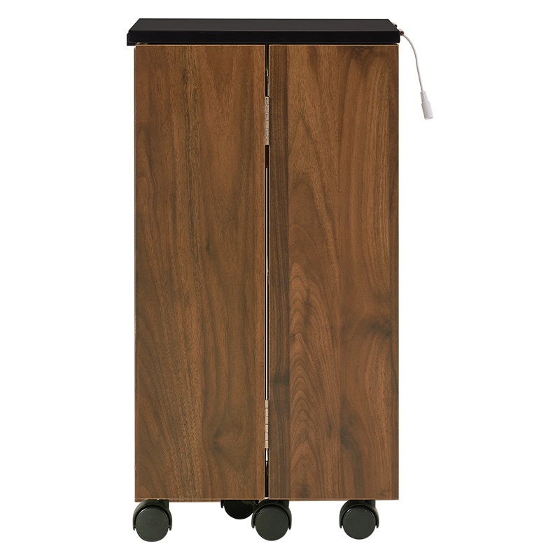 萩原 コスメワゴン 女優ライト付 ダークブラウン MUD-6679DBR 1台(ご注文単位1台)【直送品】