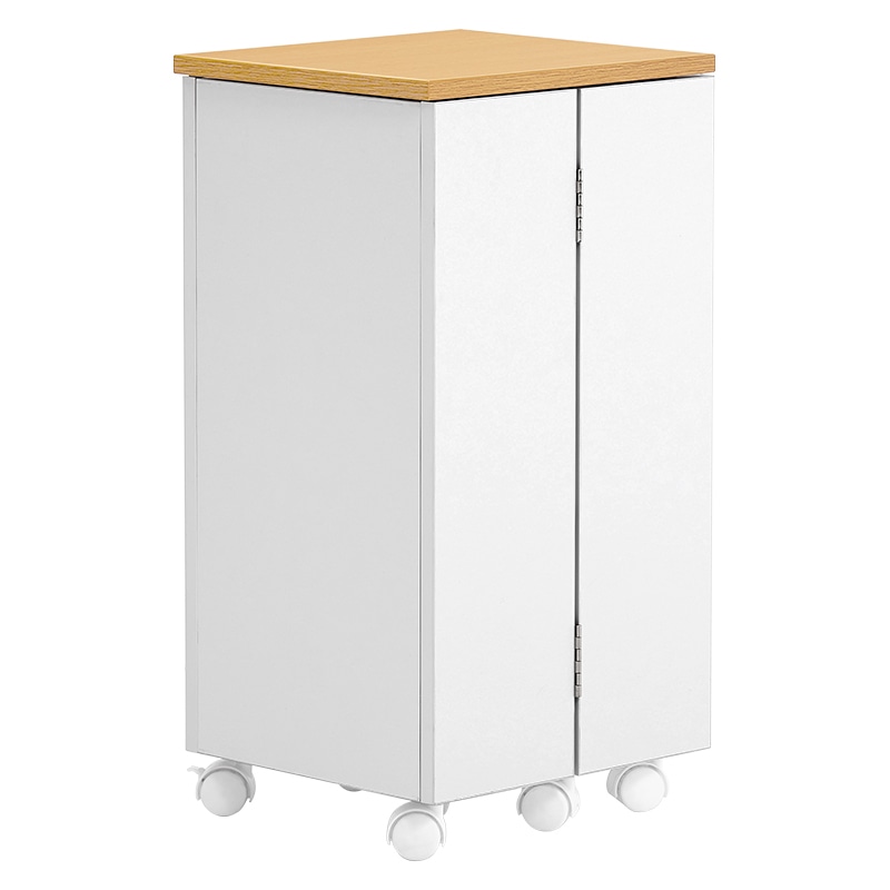 萩原 コスメワゴン 女優ライト付 ホワイト MUD-6679WH 1台(ご注文単位1台)【直送品】