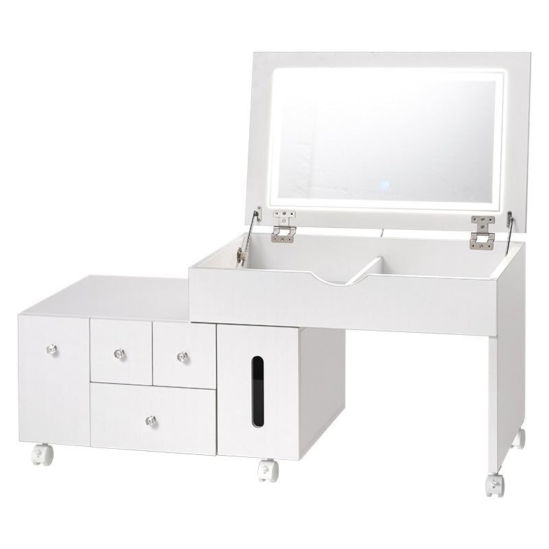 萩原 伸縮式コスメワゴン ホワイト MUD-6629WH 1台(ご注文単位1台)【直送品】