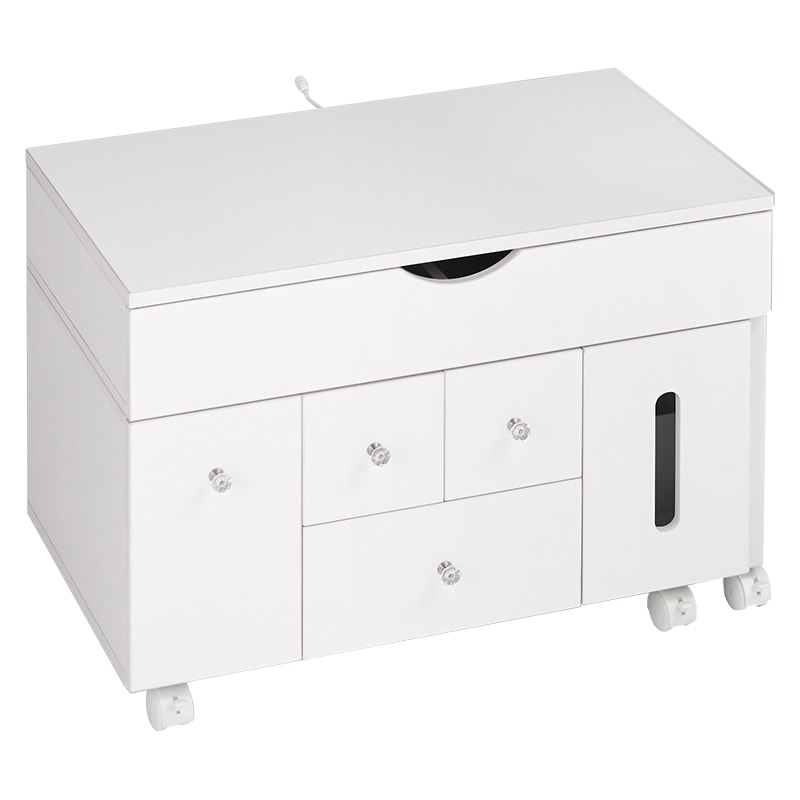 萩原 伸縮式コスメワゴン ホワイト MUD-6629WH 1台(ご注文単位1台)【直送品】