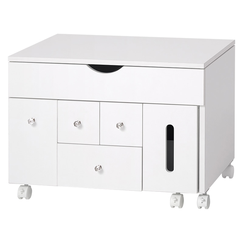 萩原 伸縮式コスメワゴン ホワイト MUD-6629WH 1台(ご注文単位1台)【直送品】