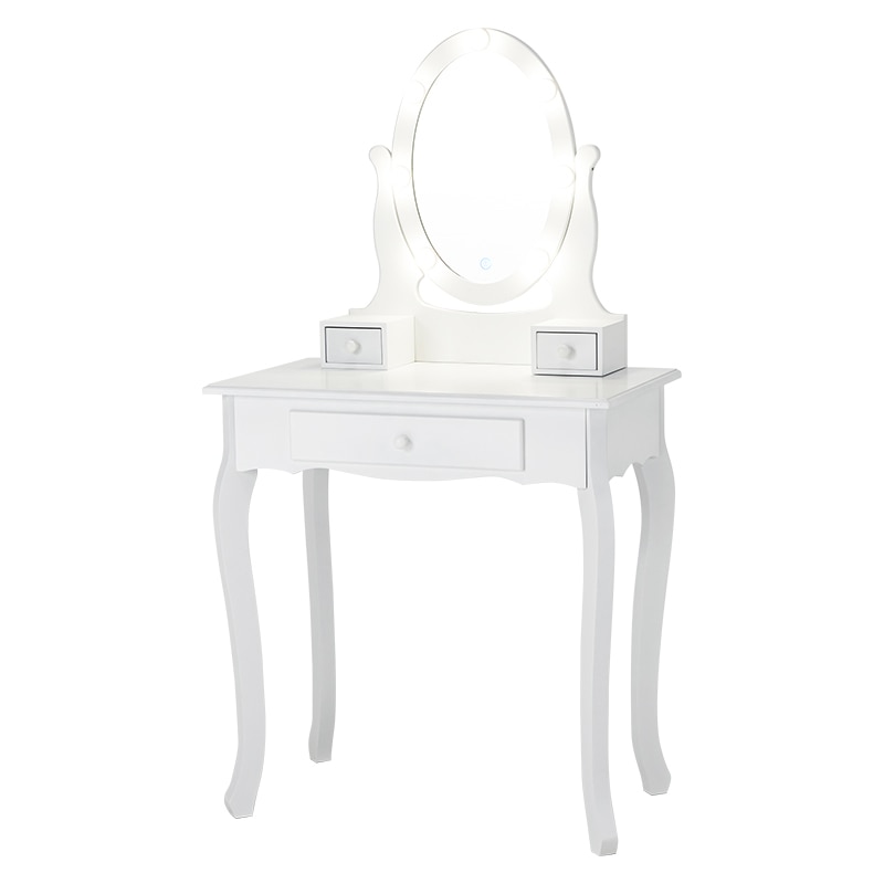 萩原 ドレッサー スツール付 幅70cm ホワイト MD-6727WH 1台(ご注文単位1台)【直送品】