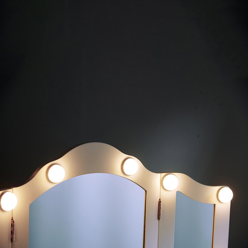 萩原 ドレッサー スツール付 幅75cm ホワイト MD-6728WH 1台(ご注文単位1台)【直送品】