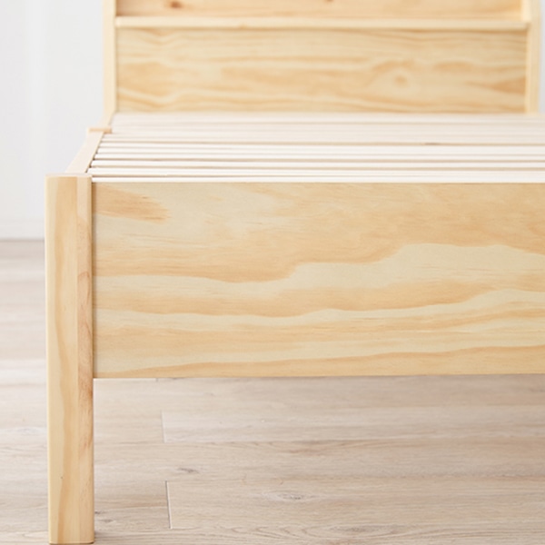 萩原 すのこベッド　組立簡単　宮付き　シングル シングル　プレーンナチュラル MB-5195SNA 1台（ご注文単位1台）【直送品】