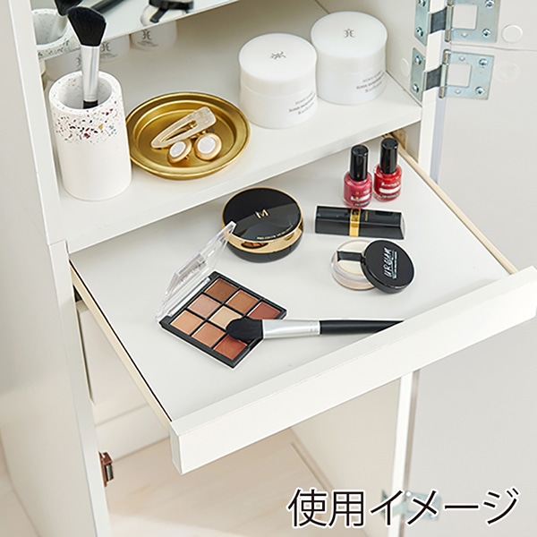 萩原 姿見ドレッサー スツール付 ホワイト RD-1195WH 1台(ご注文単位1台)【直送品】