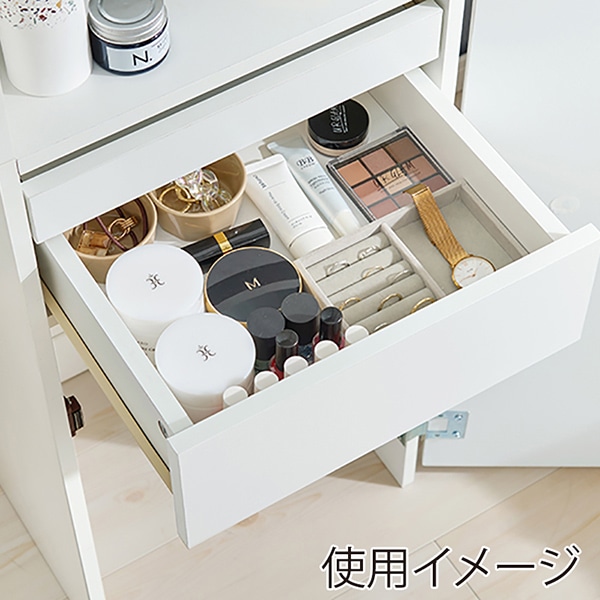 萩原 姿見ドレッサー スツール付 ホワイト RD-1195WH 1台(ご注文単位1台)【直送品】