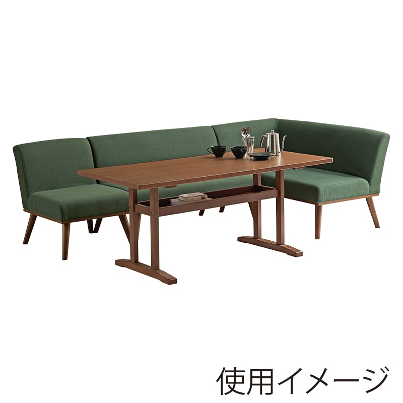 萩原 ケルト ダイニングコーナー4点セット 右肘 グリーン ケルトS150RGR4S 1セット(ご注文単位1セット)【直送品】