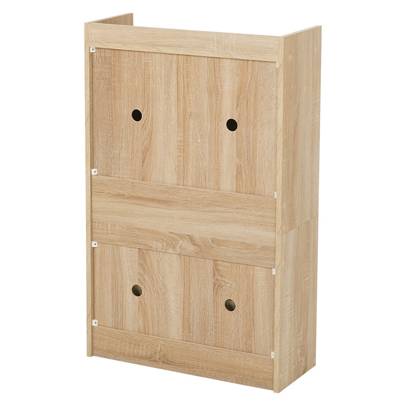 萩原 シューズラック　2段　12足収納 ナチュラル RSR-1704NA 1台（ご注文単位1台）【直送品】