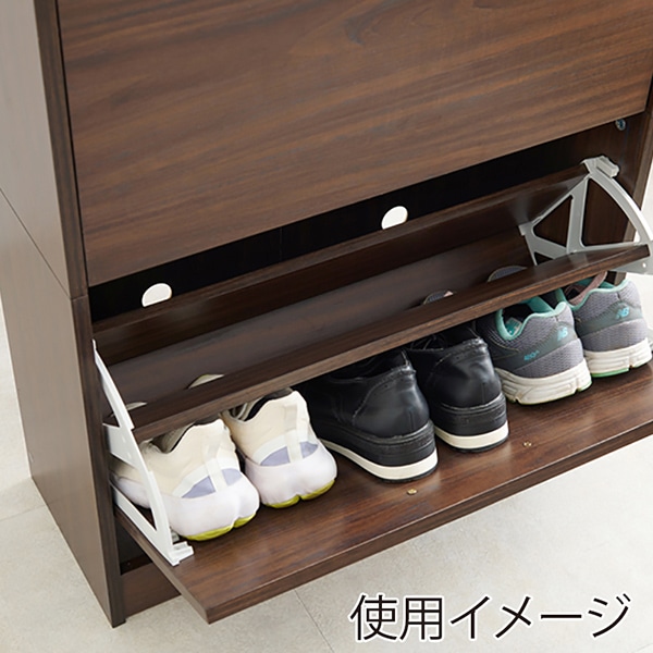 萩原 シューズラック 3段 18足収納 ブラウン RSR-1705BR 1台(ご注文単位1台)【直送品】