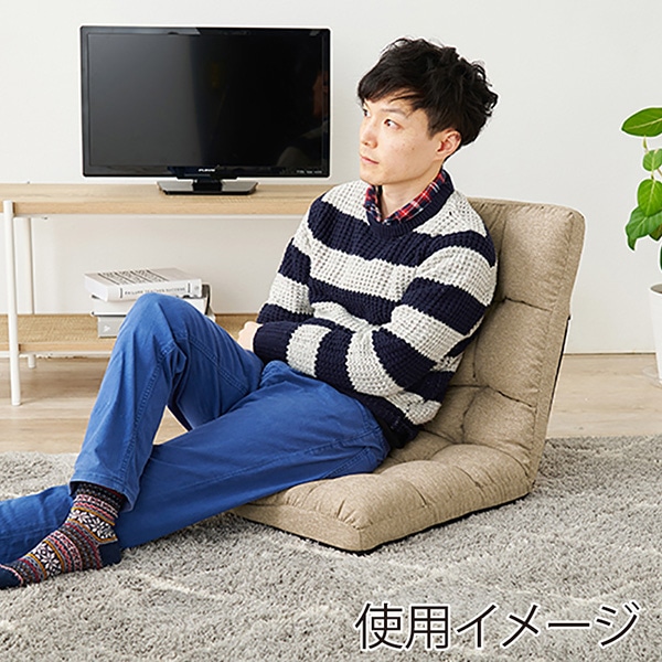 萩原 座椅子 14段階リクライニング 2個セット ベージュ LZ-4989SBE-2S 1セット(ご注文単位1セット)【直送品】