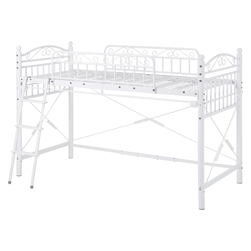 萩原 カーテンが取り付けられるロフトベッド 高さ138cm ホワイト KH-3890WH 1台(ご注文単位1台)【直送品】