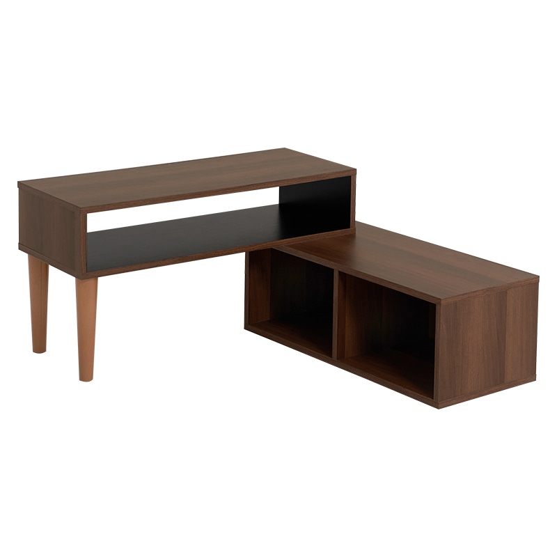 萩原 伸縮式テレビ台 ブラウン×ブラック VTV-7260BR 1台(ご注文単位1台)【直送品】