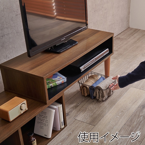 萩原 伸縮式テレビ台 ブラウン×ブラック VTV-7260BR 1台(ご注文単位1台)【直送品】